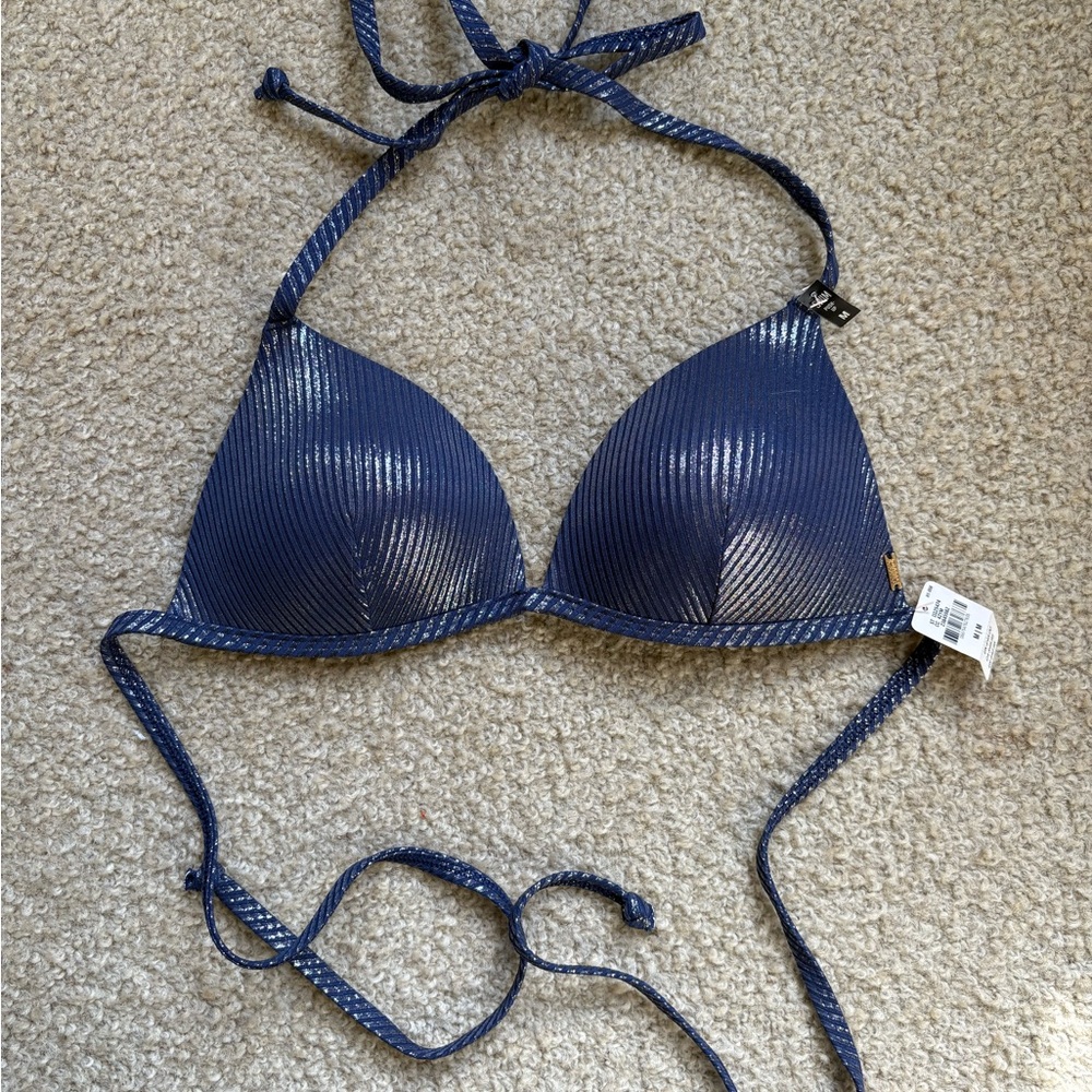 VS PINK blue metallic bikini top